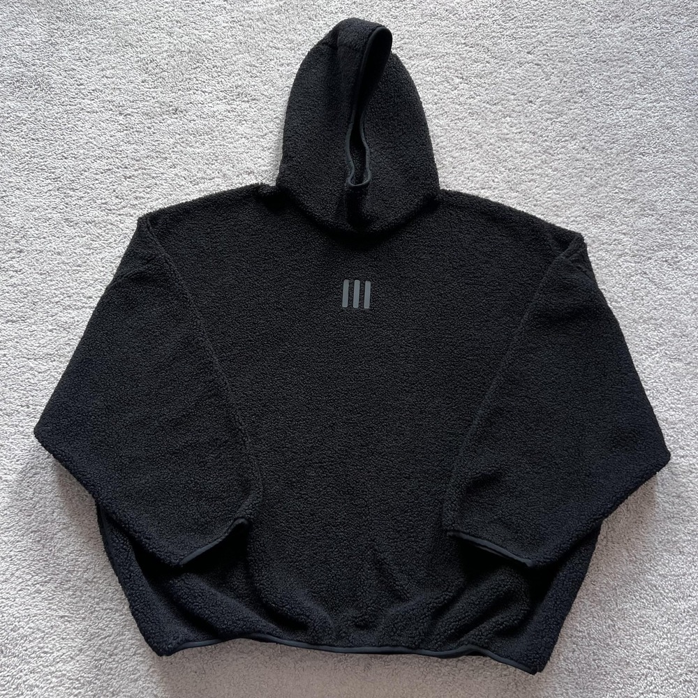 Fear Of God Athletics X Adidas Polar Fleece Hoodie Mens XL Black Oversized